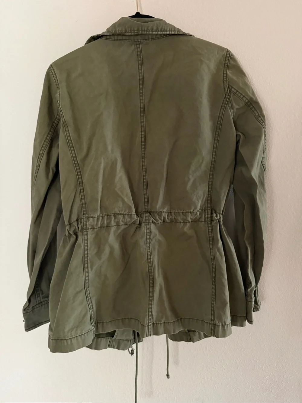Madewell Olive Green Utility Jacket Cinch Waist Military Anorak Cotton M - Picture 4 of 6